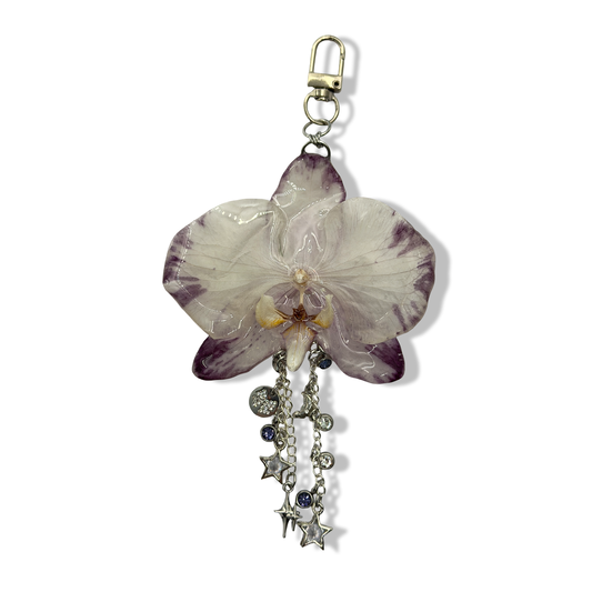 Evangeline orchid bag charm