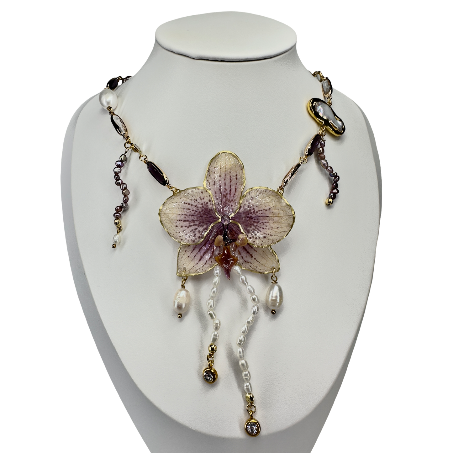 Dream luxury orchid swirl necklace