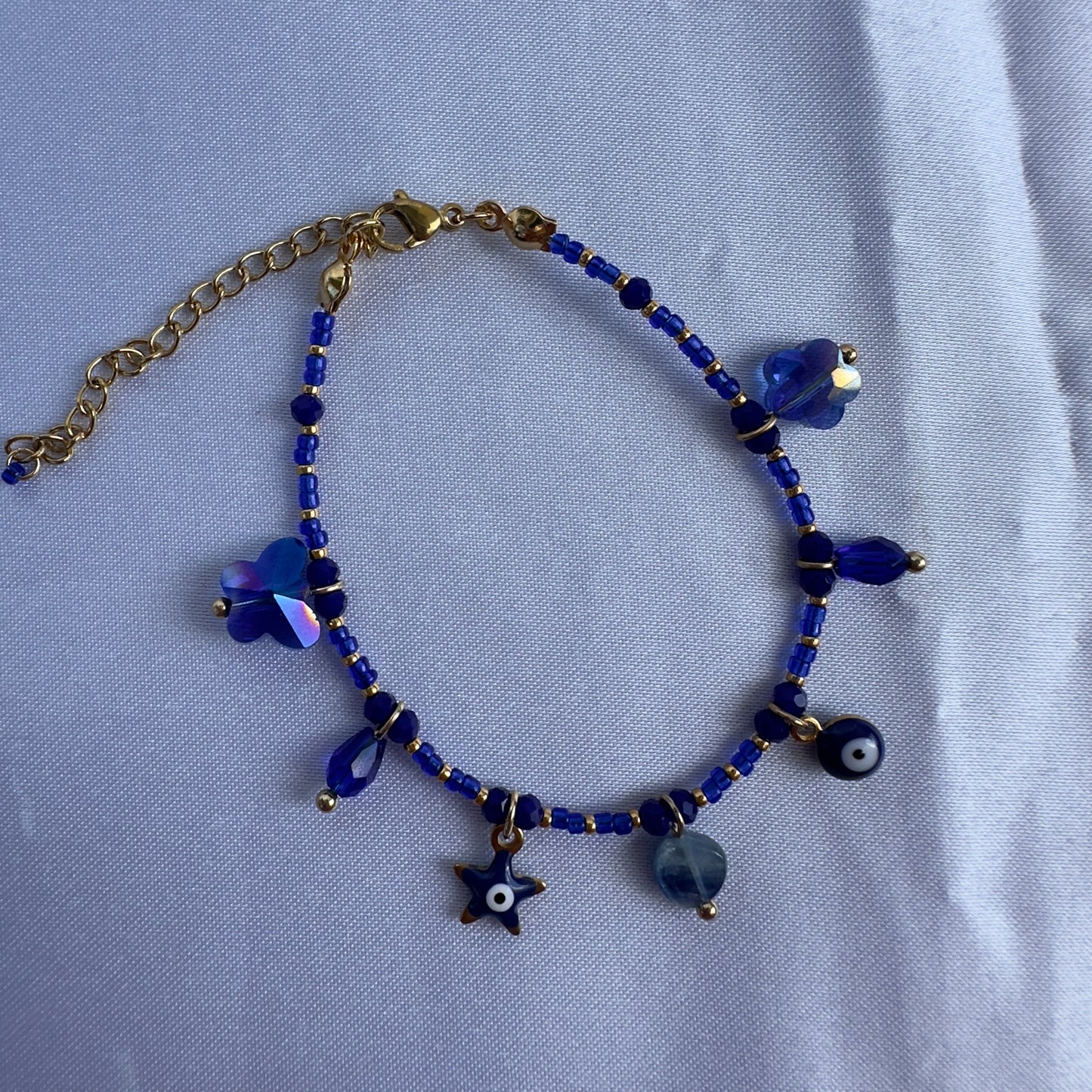 Dark blue charms summer bracelet