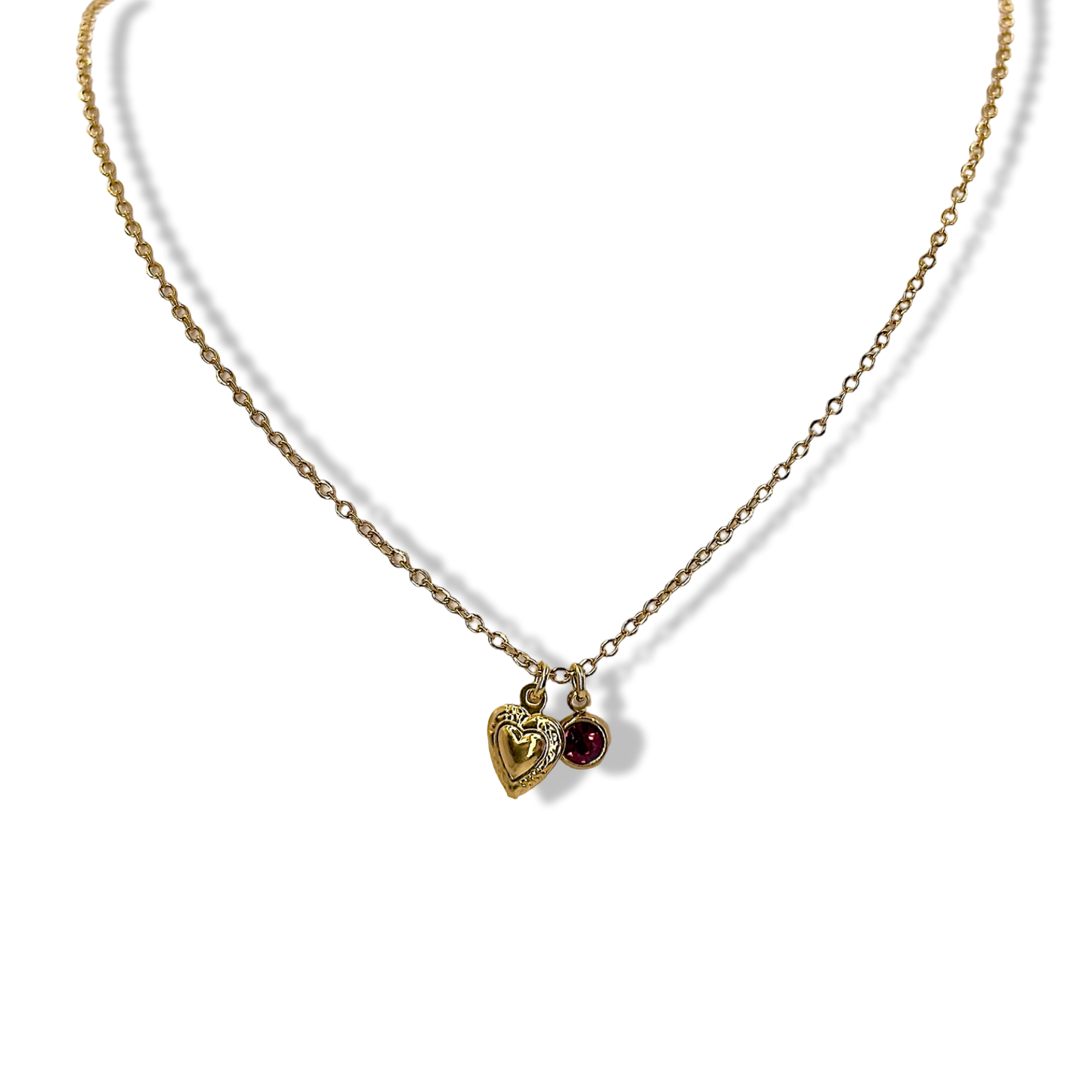 Velvet heart stone necklace