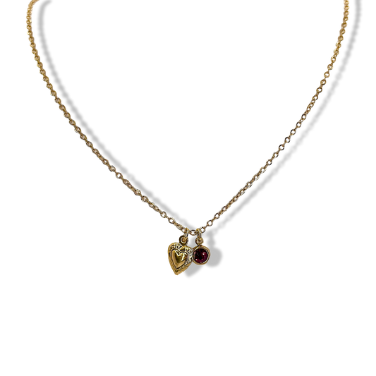Velvet heart stone necklace