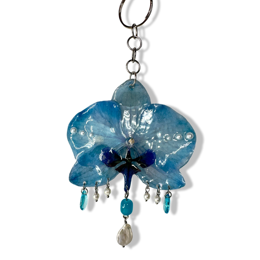 Aquatic orchid bag charm