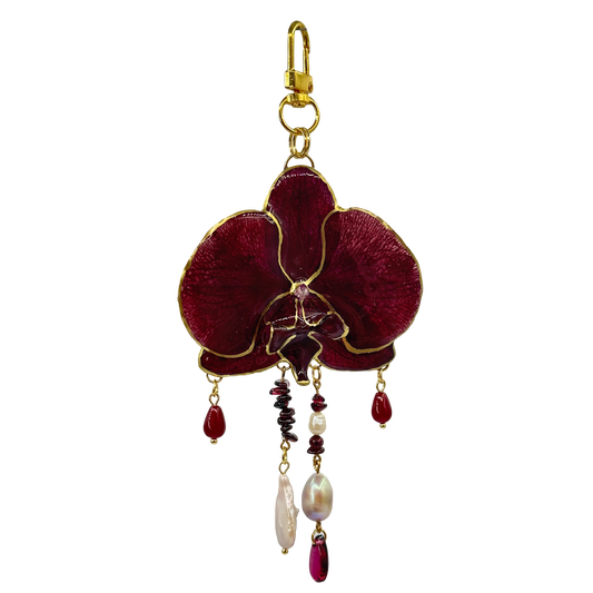 Red bloody orchid bag charm