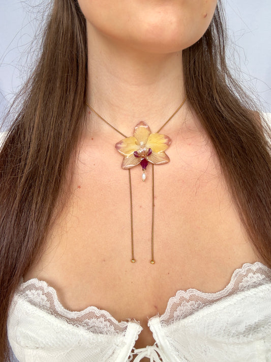 Butterfly kiss orchid necklace