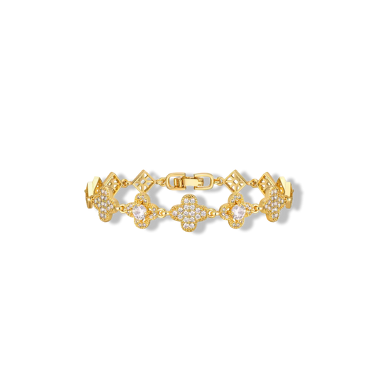 Sparkly stones flower elegant bracelet