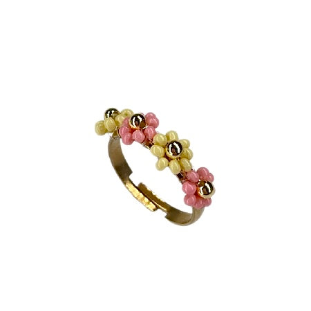 Petals flower beads ring