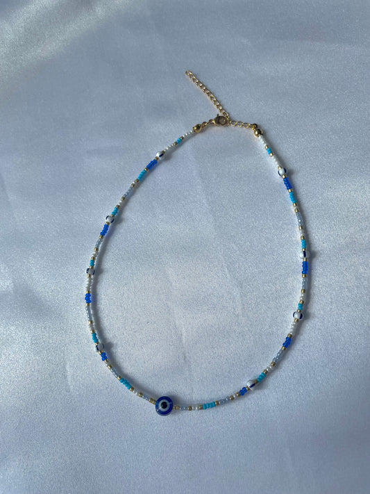 Summer blue eye necklace