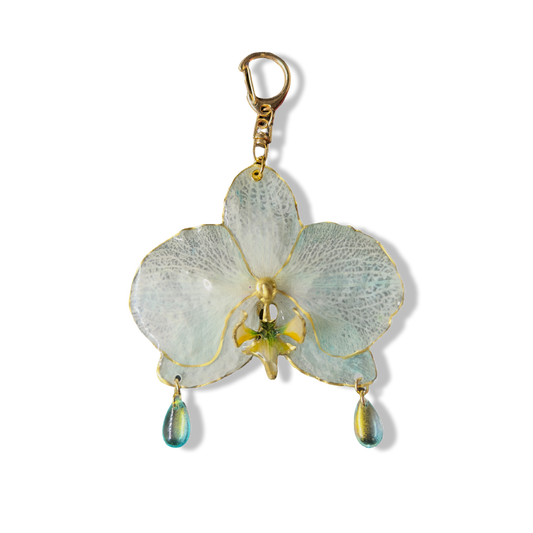 Aquatic drop orchid bag charm