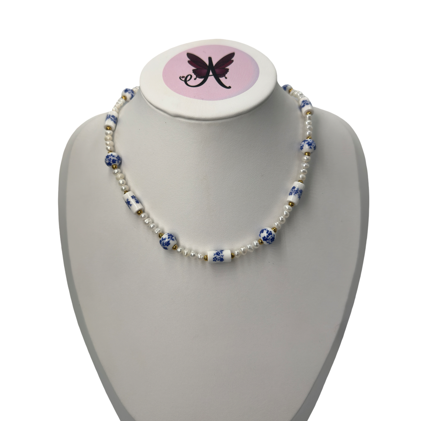 Porcelian ricepearls necklace