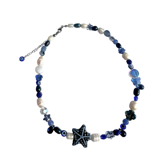 Deep sea glass necklace