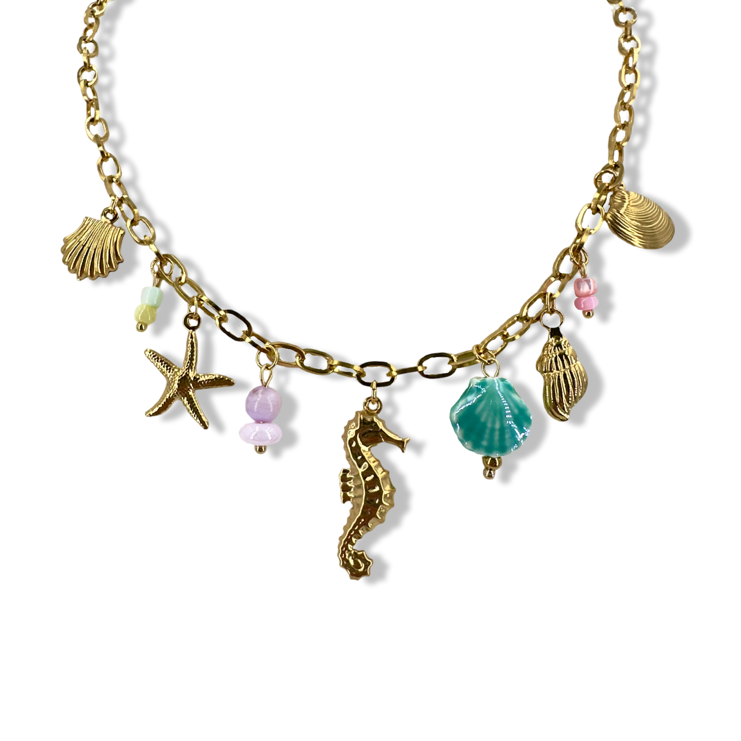 Colourfull seahorse beads necklace