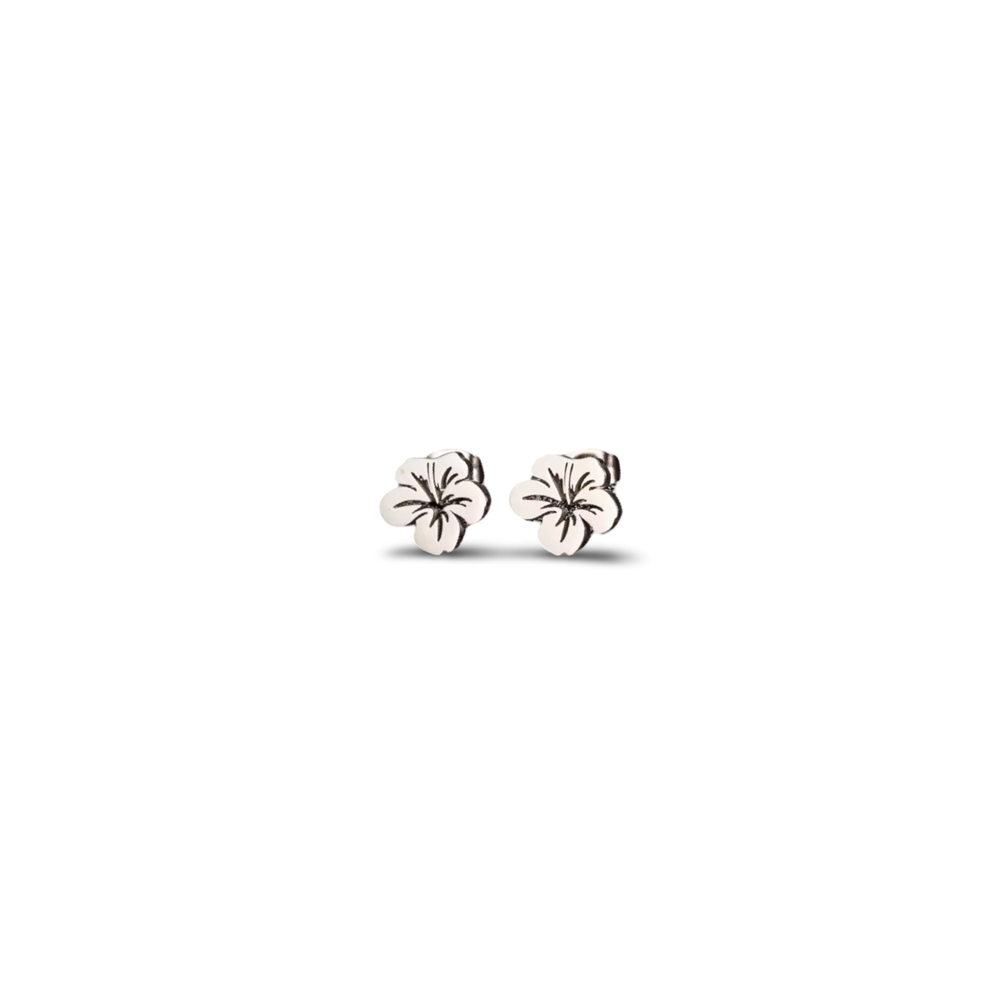 Minimalistic hibiscus earrings