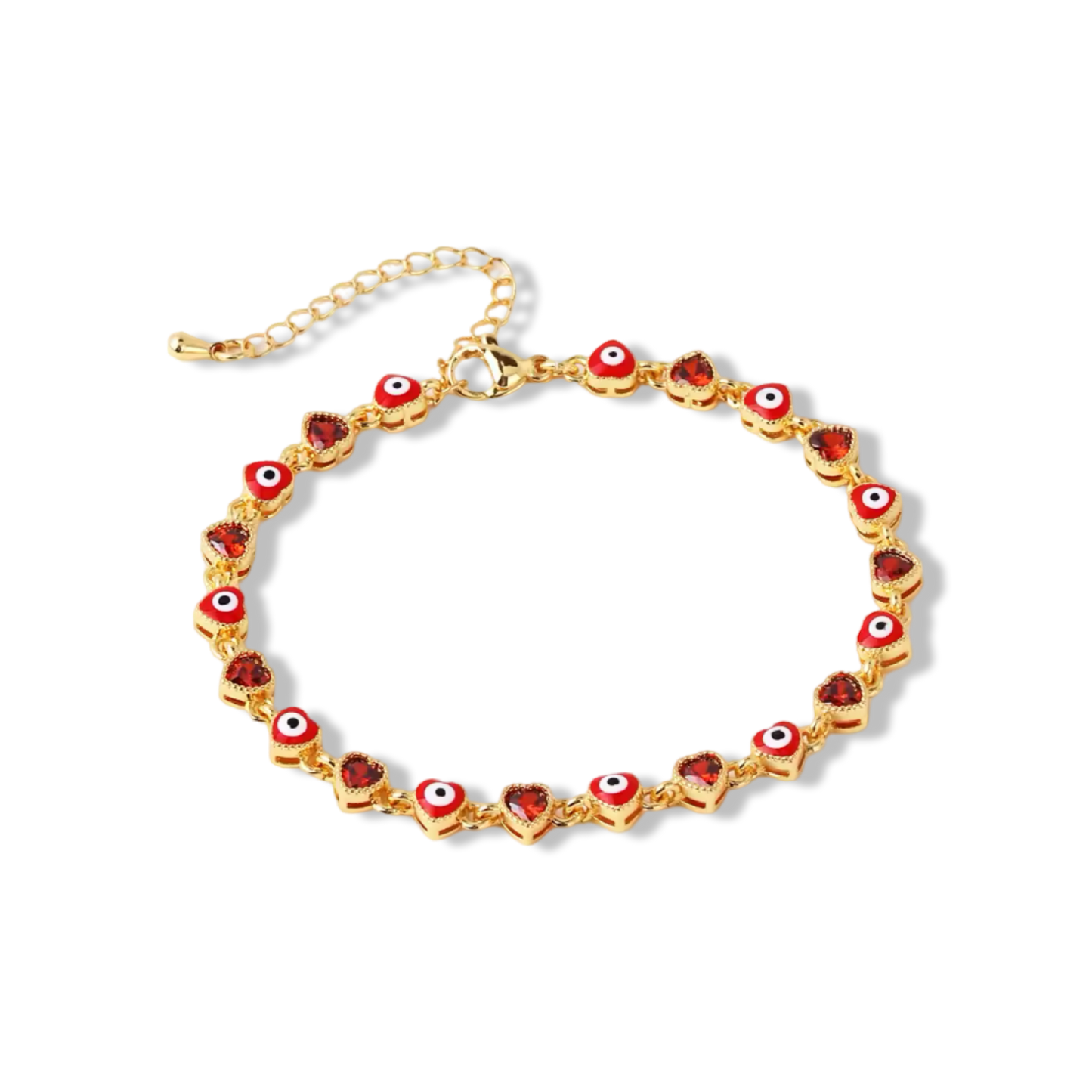 Evil eye shiny heart bracelet