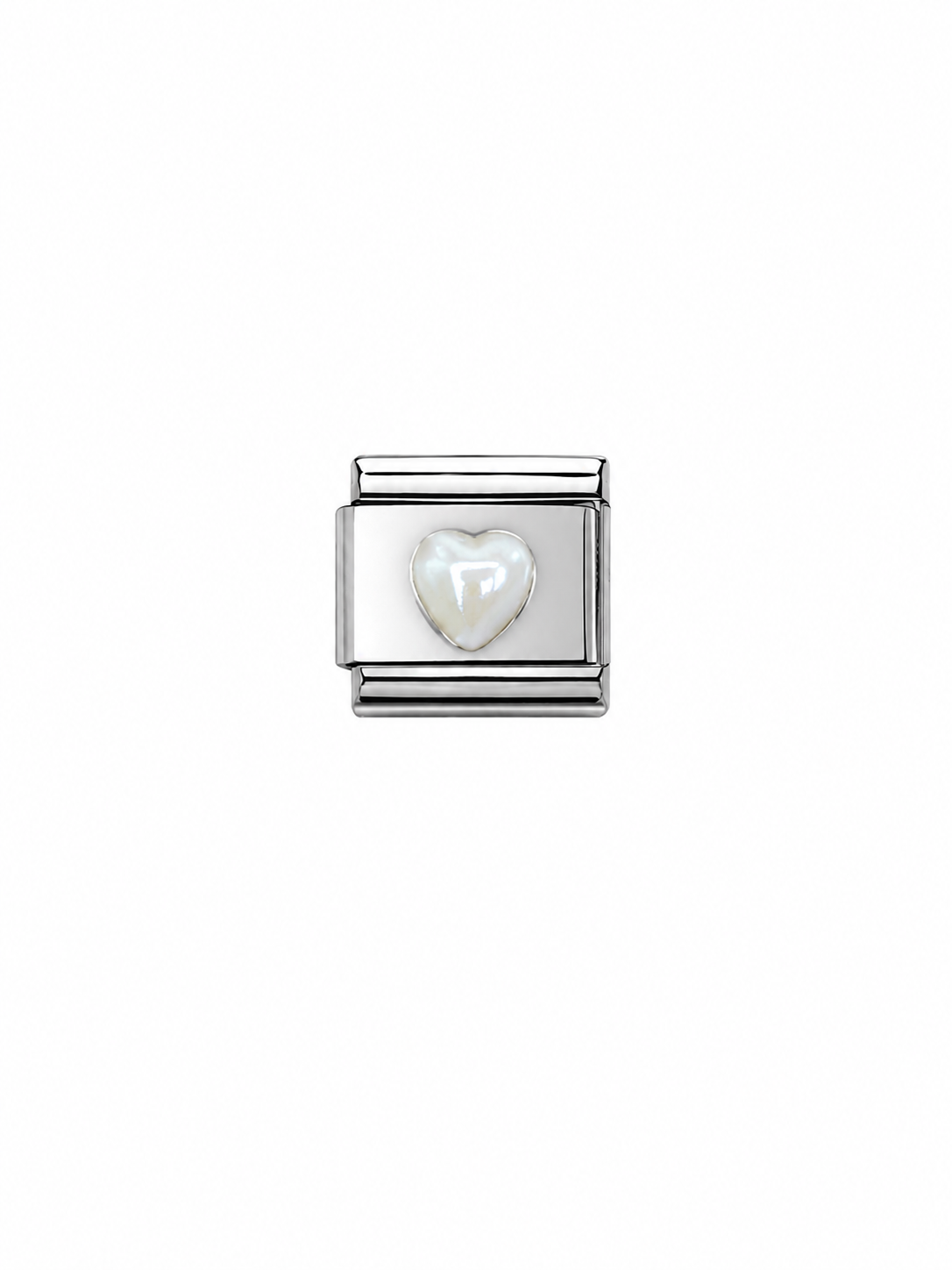 Pearly heart italian charm