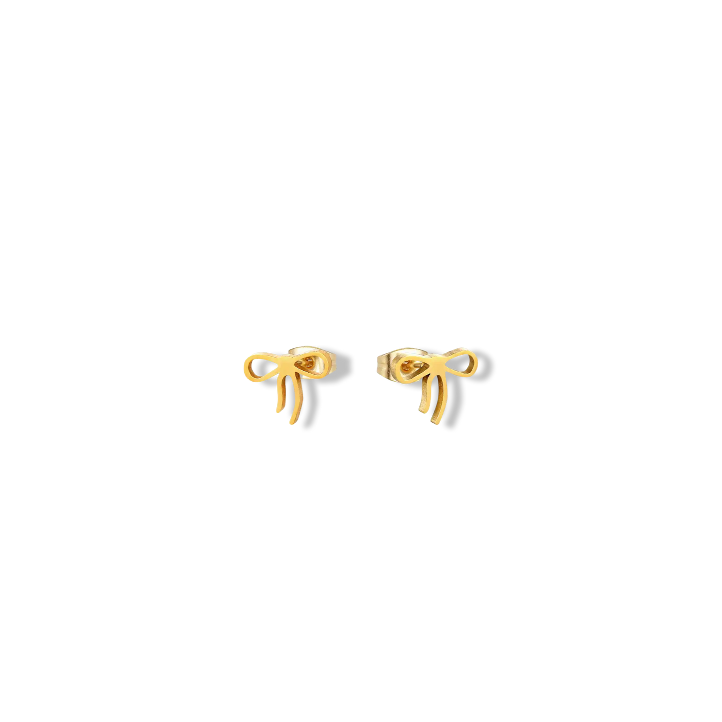 Minimalistic gold bow earrings