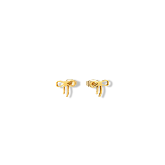 Minimalistic gold bow earrings