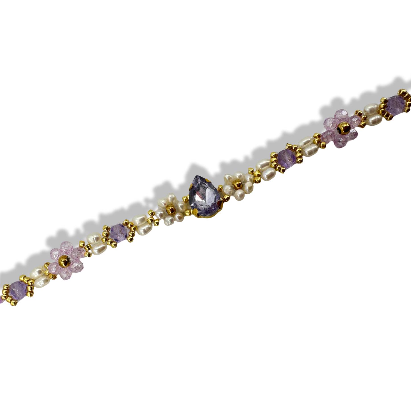 Gold purple drop dreamy necklace
