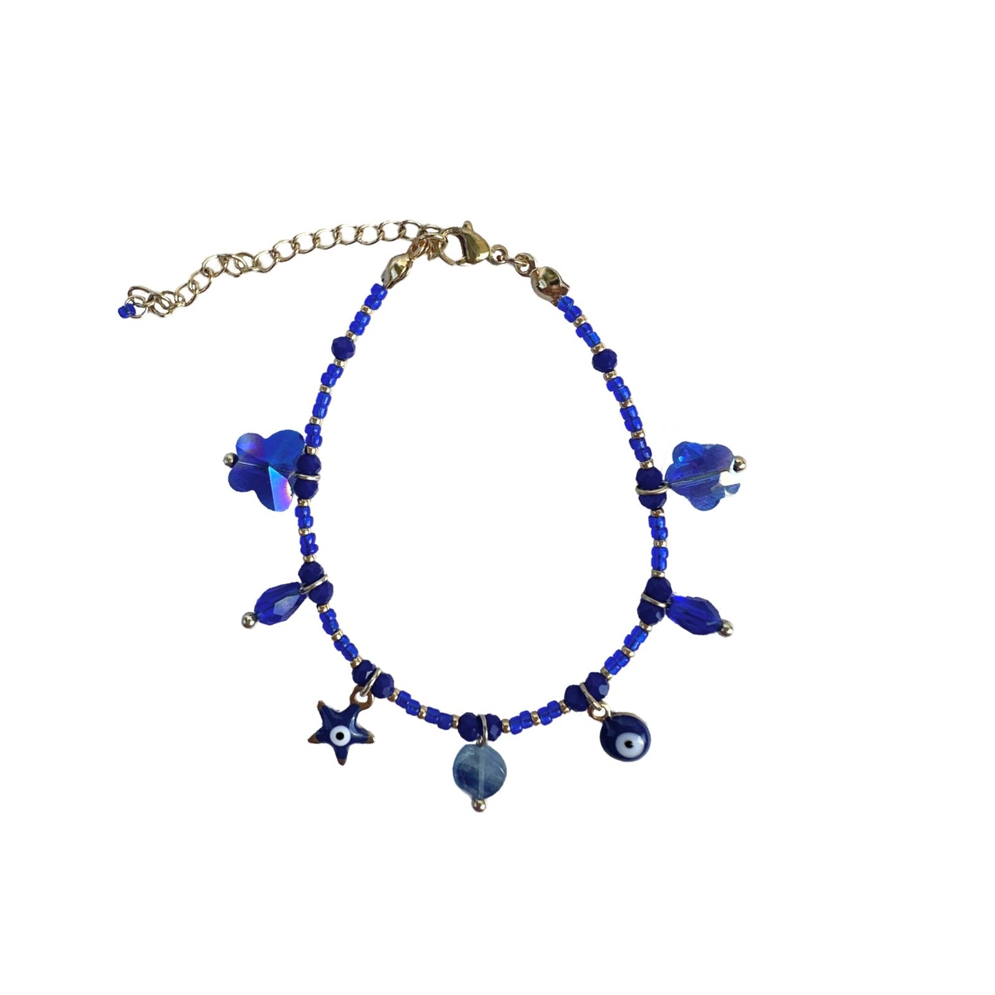 Dark blue charms summer bracelet