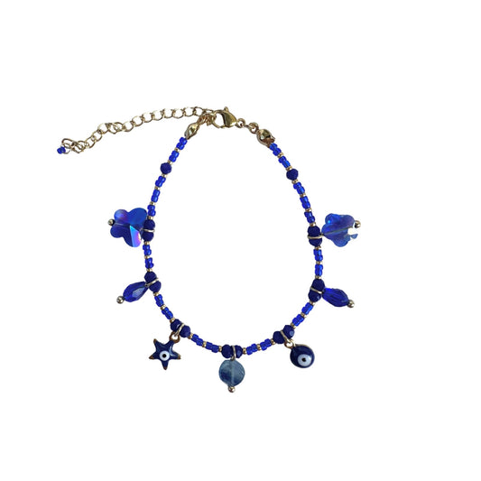 Dark blue charms summer bracelet