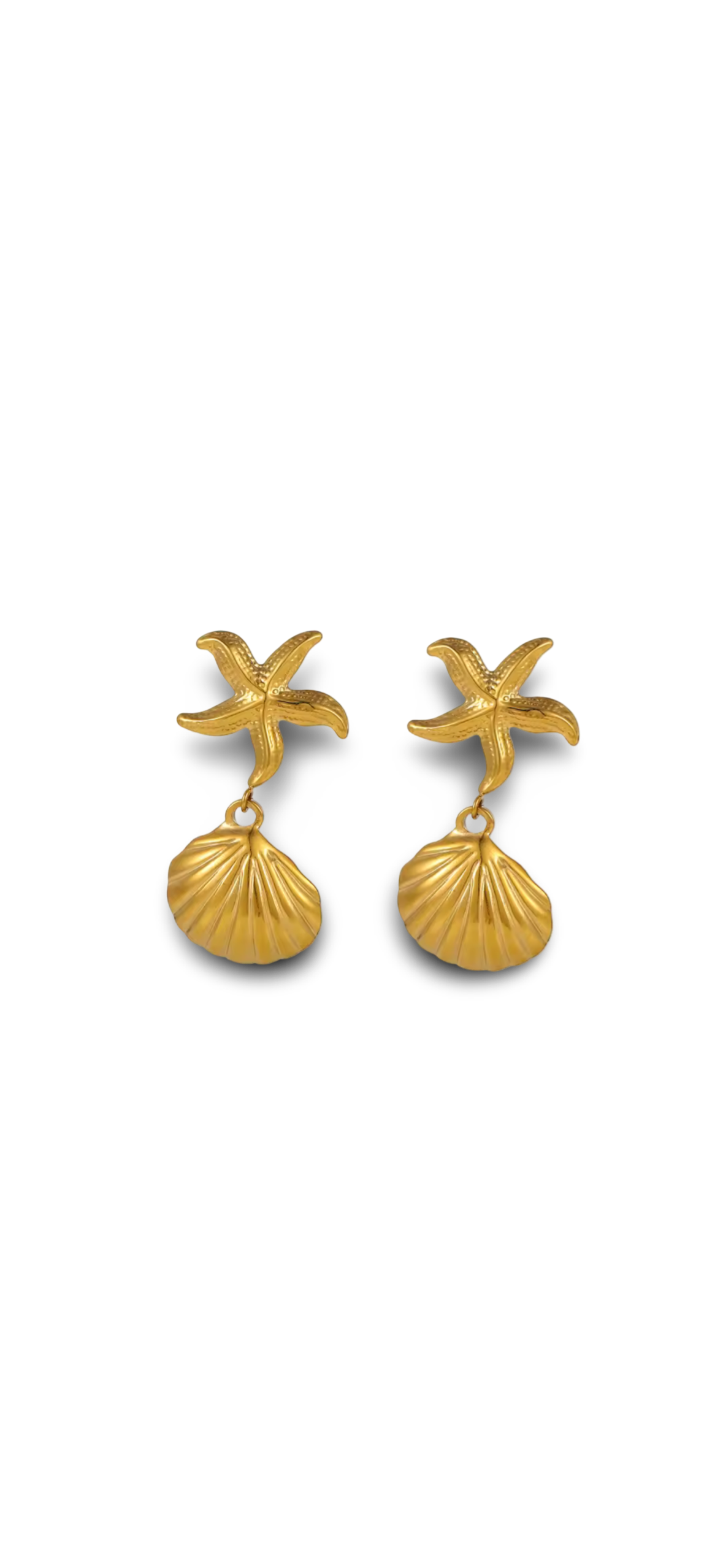 Starfish and shell earrings