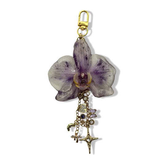 Isadora orchid bag charm