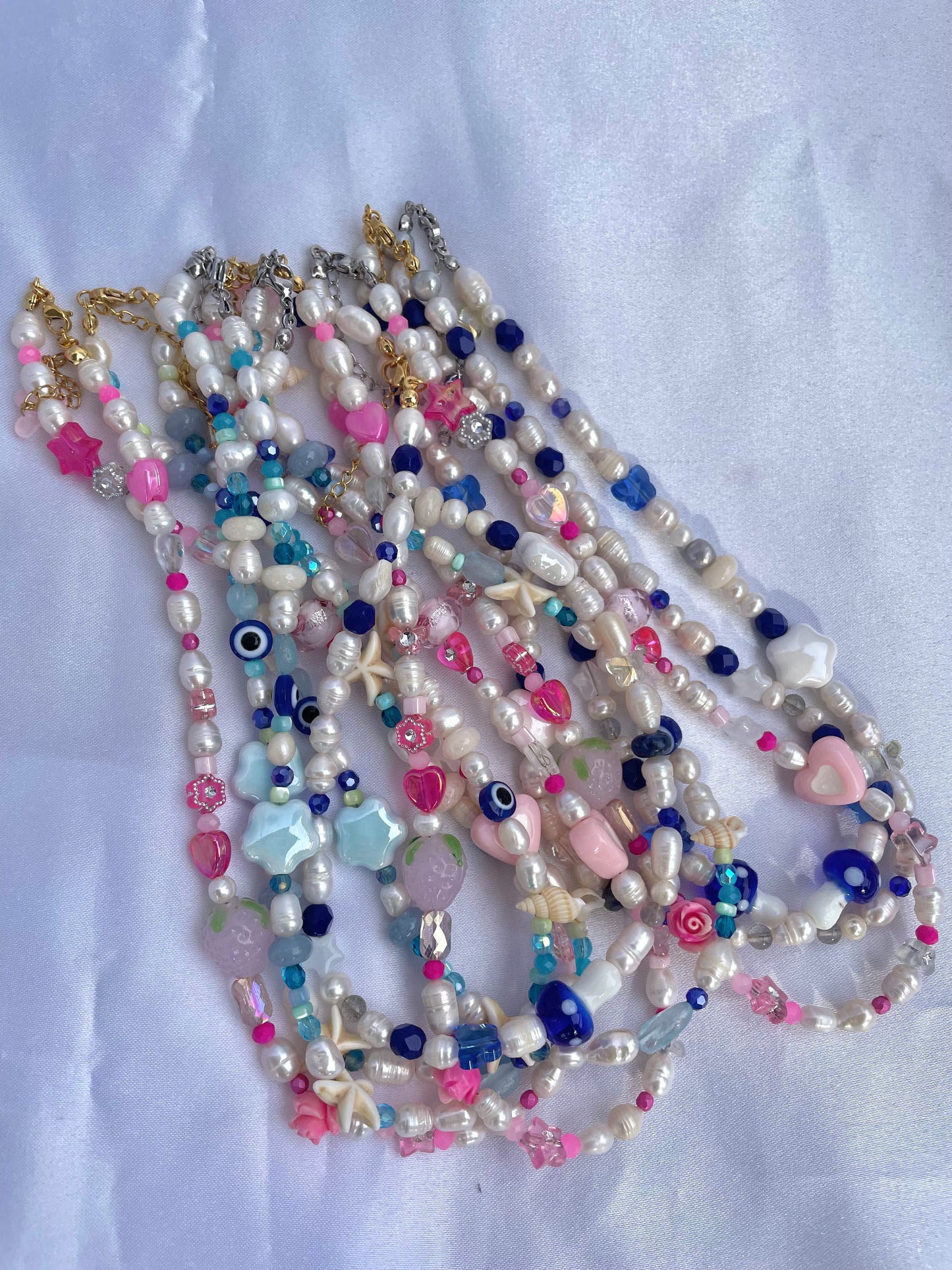 Blue eye and shell necklace