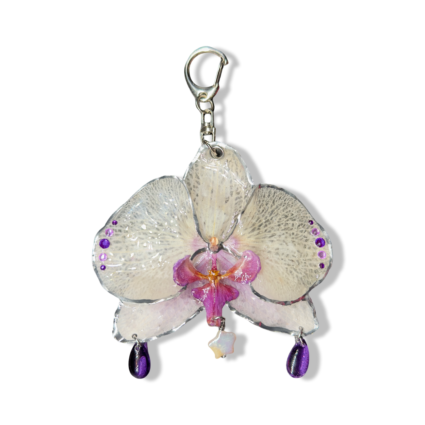 Sunset star orchid bag charm