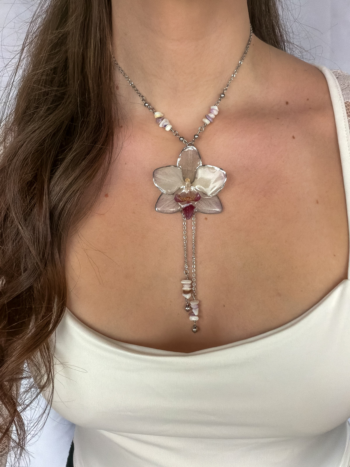 Daphne orchid necklace