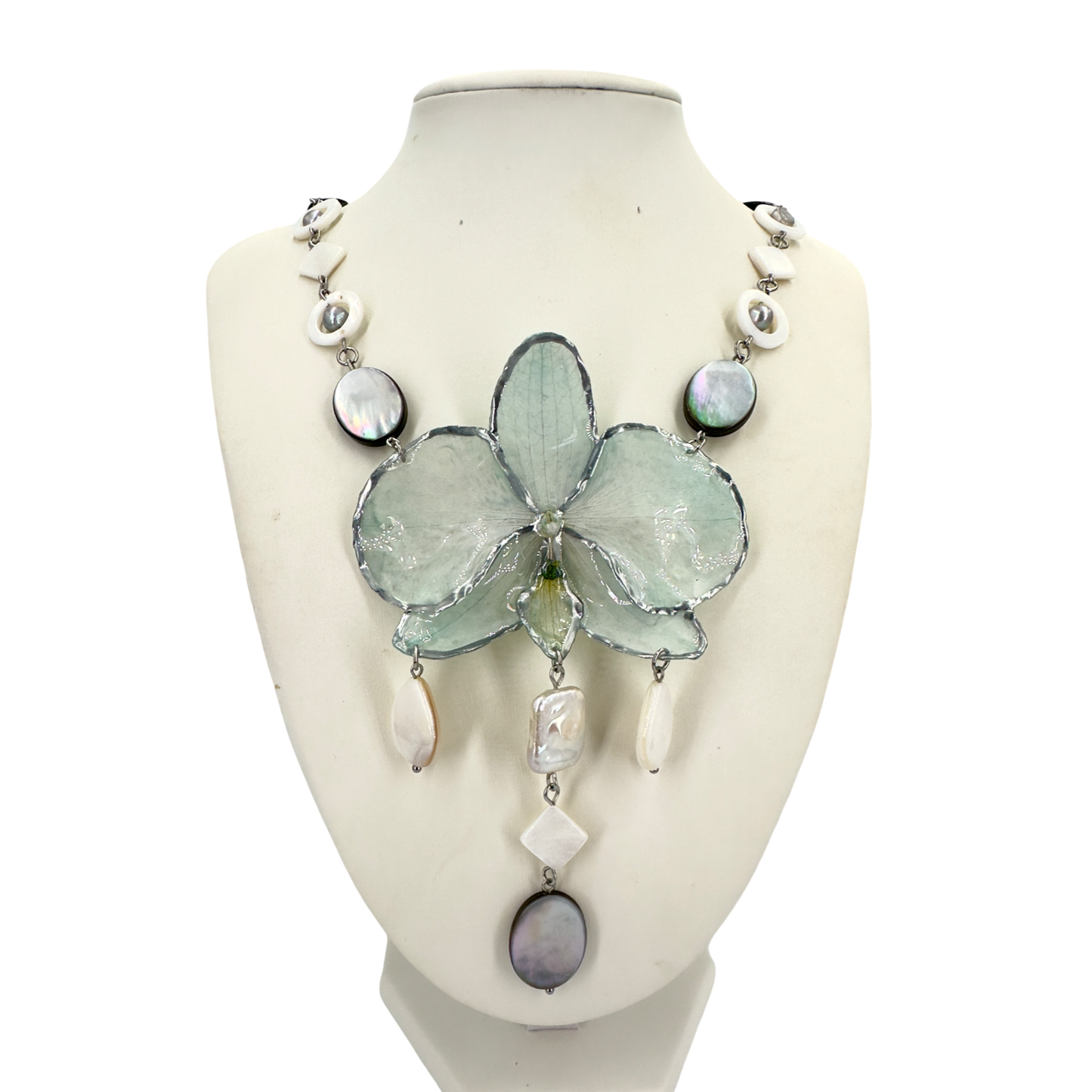 Aquatic orchid mermaid necklace