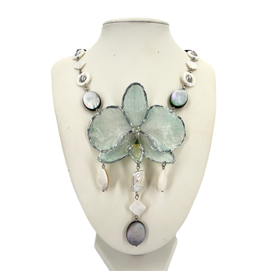 Aquatic orchid mermaid necklace