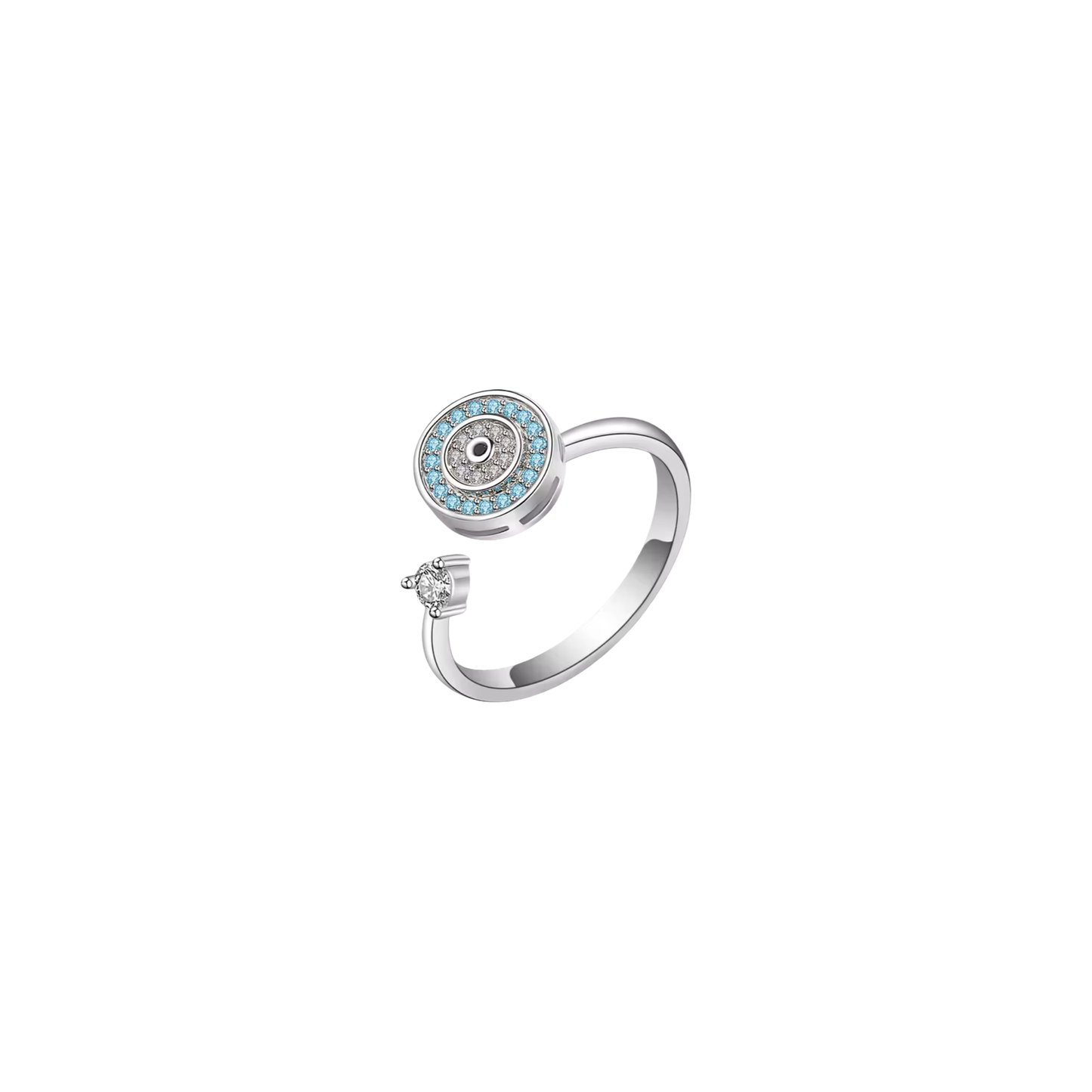 Evil eye circle spinning anxiety ring