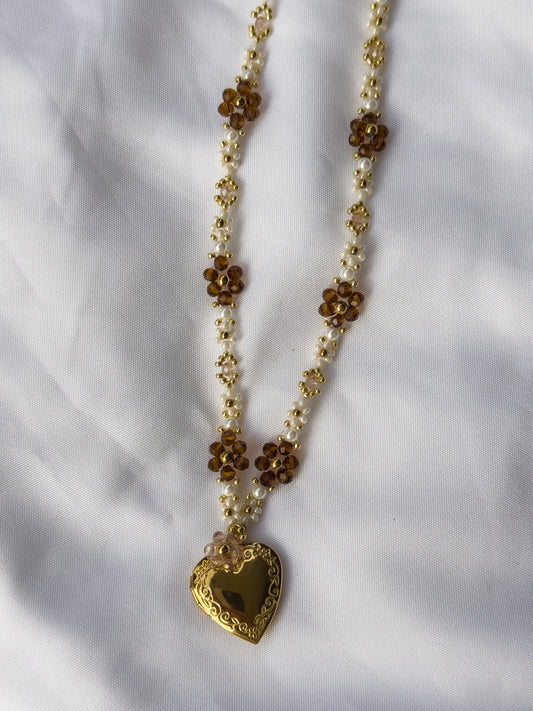 Magical flower autumn amulet necklace