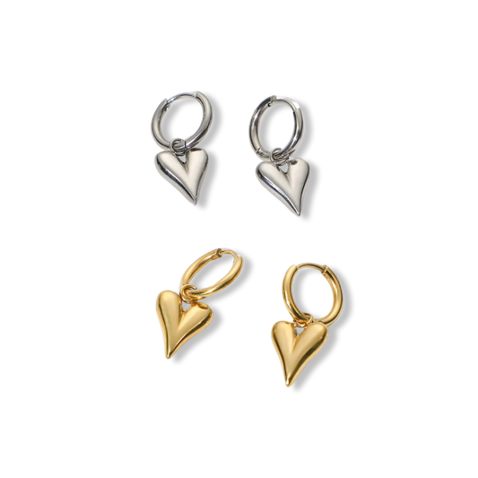 Heart hoops earrings