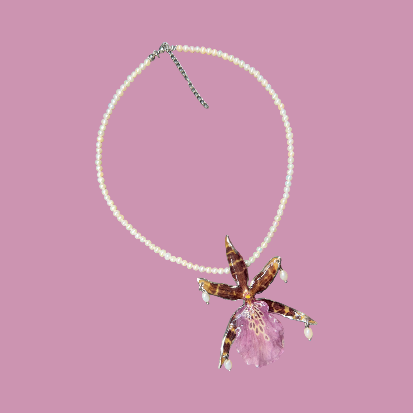 Dark forest orchid necklace