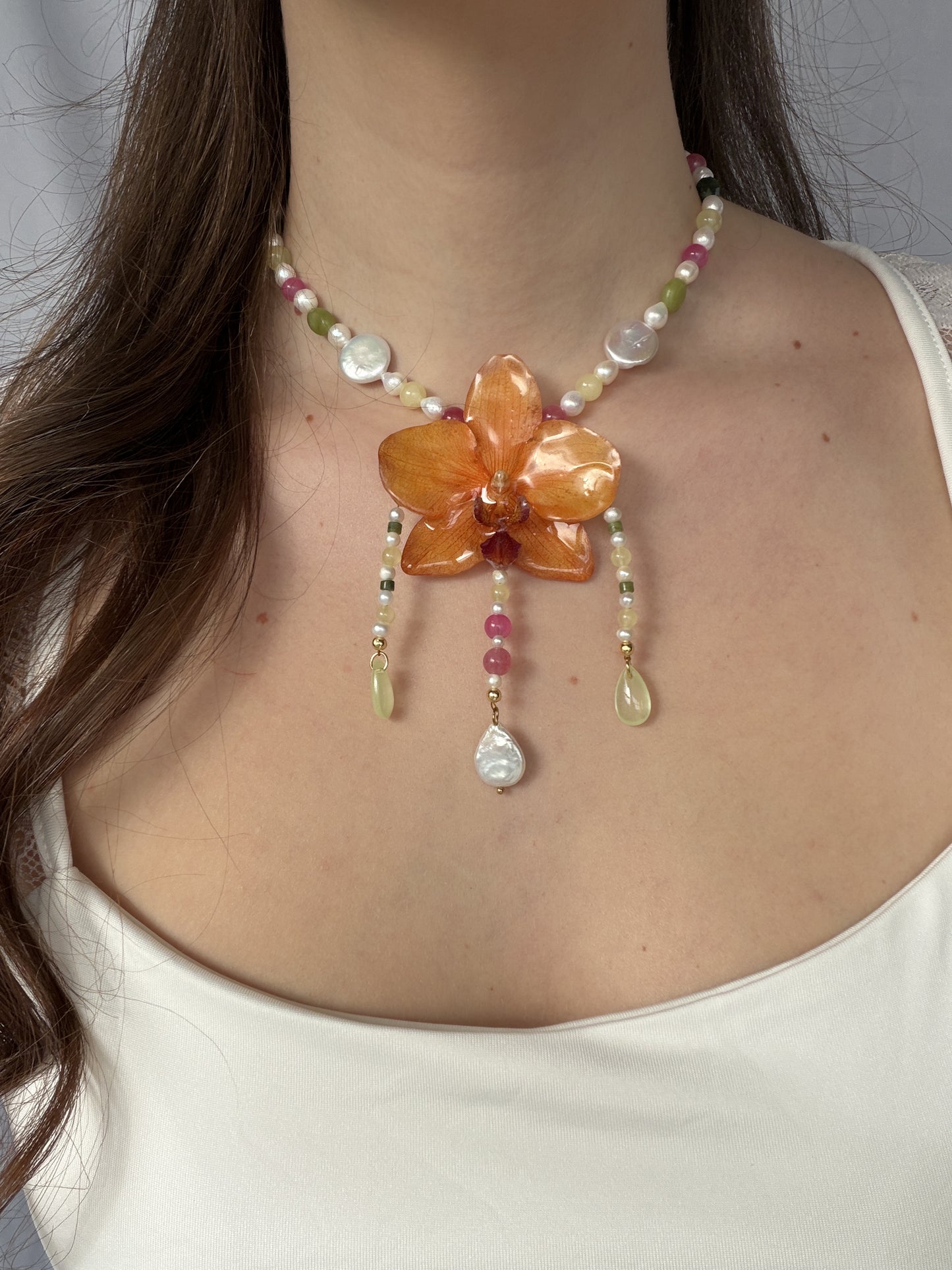 Astrielle orchid necklace