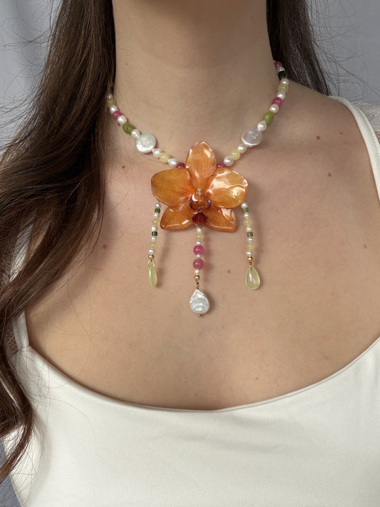 Astrielle orchid necklace