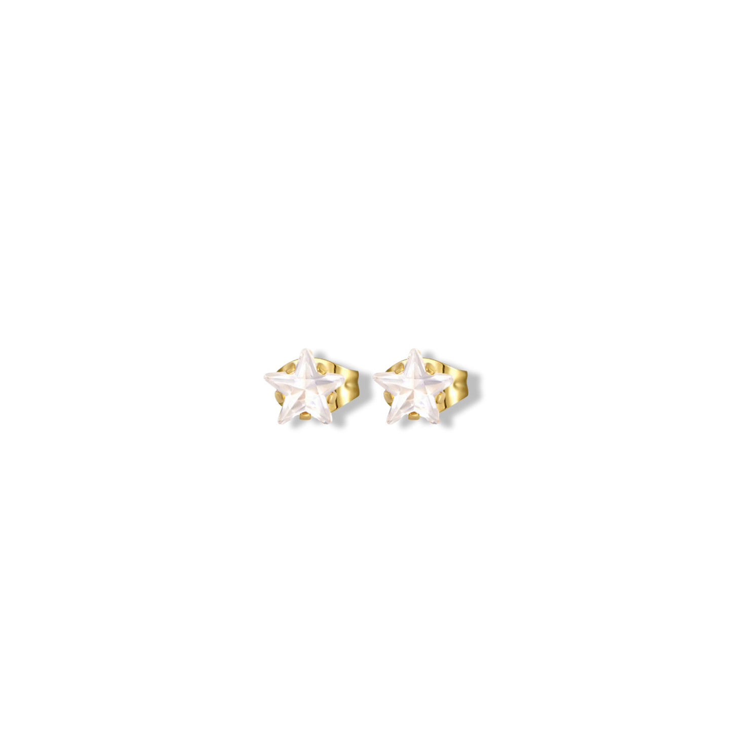 Minimalistic gold zircon gold star earrings