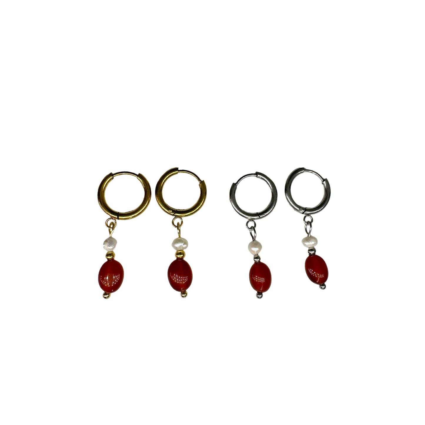 Red agate earrings