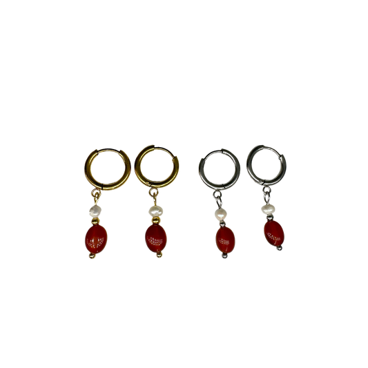 Red agate earrings