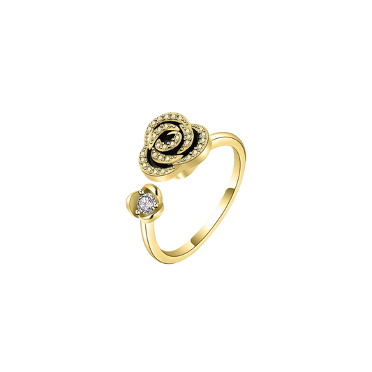 Sparkly rose anxiety spinning ring