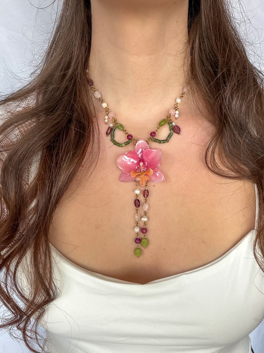 Rossetta orchid necklace