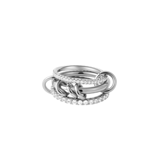 Merinda silver stack ring