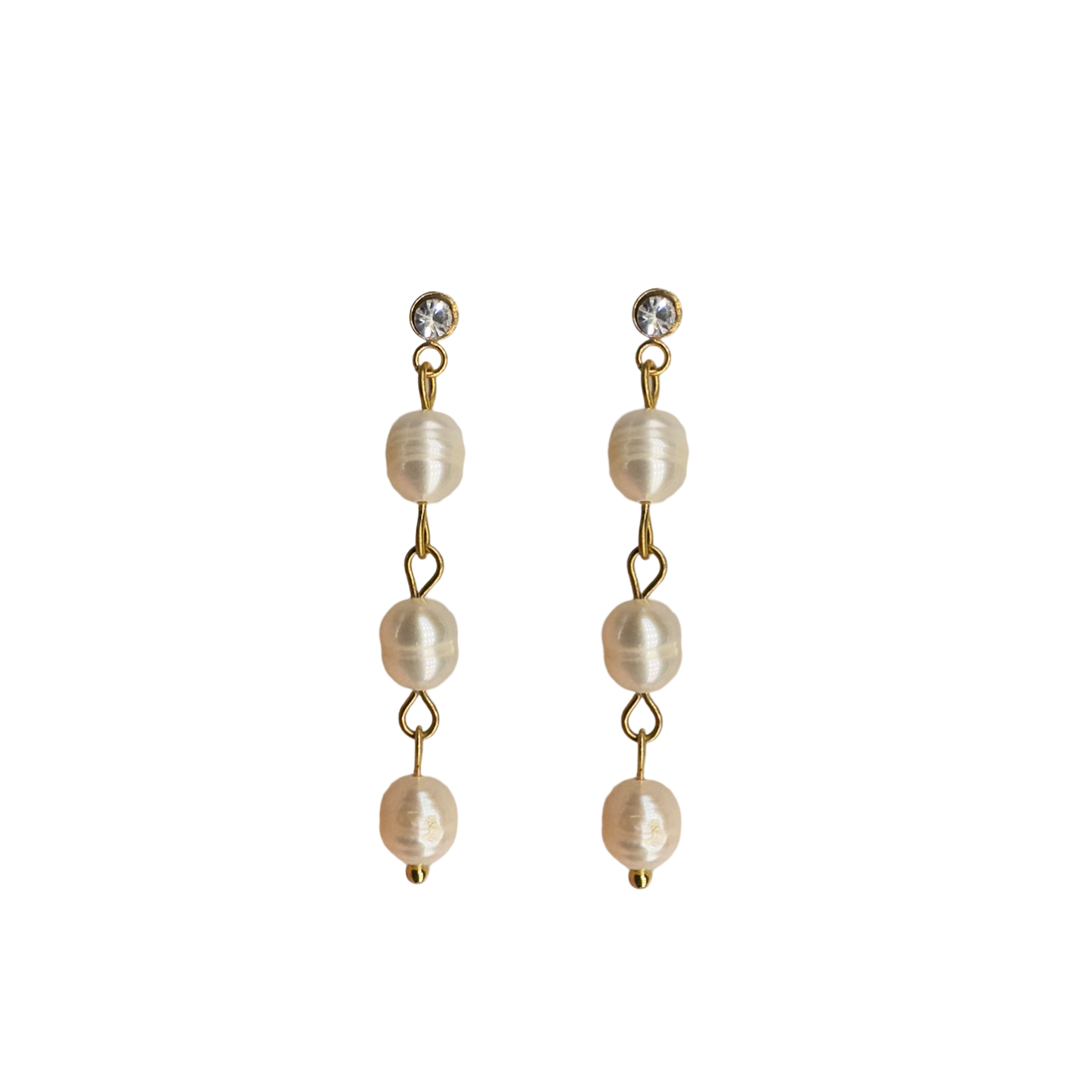 3 pearls earrings