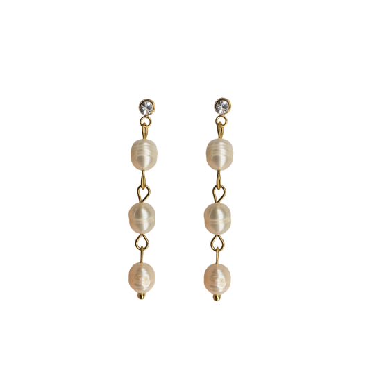 3 pearls earrings