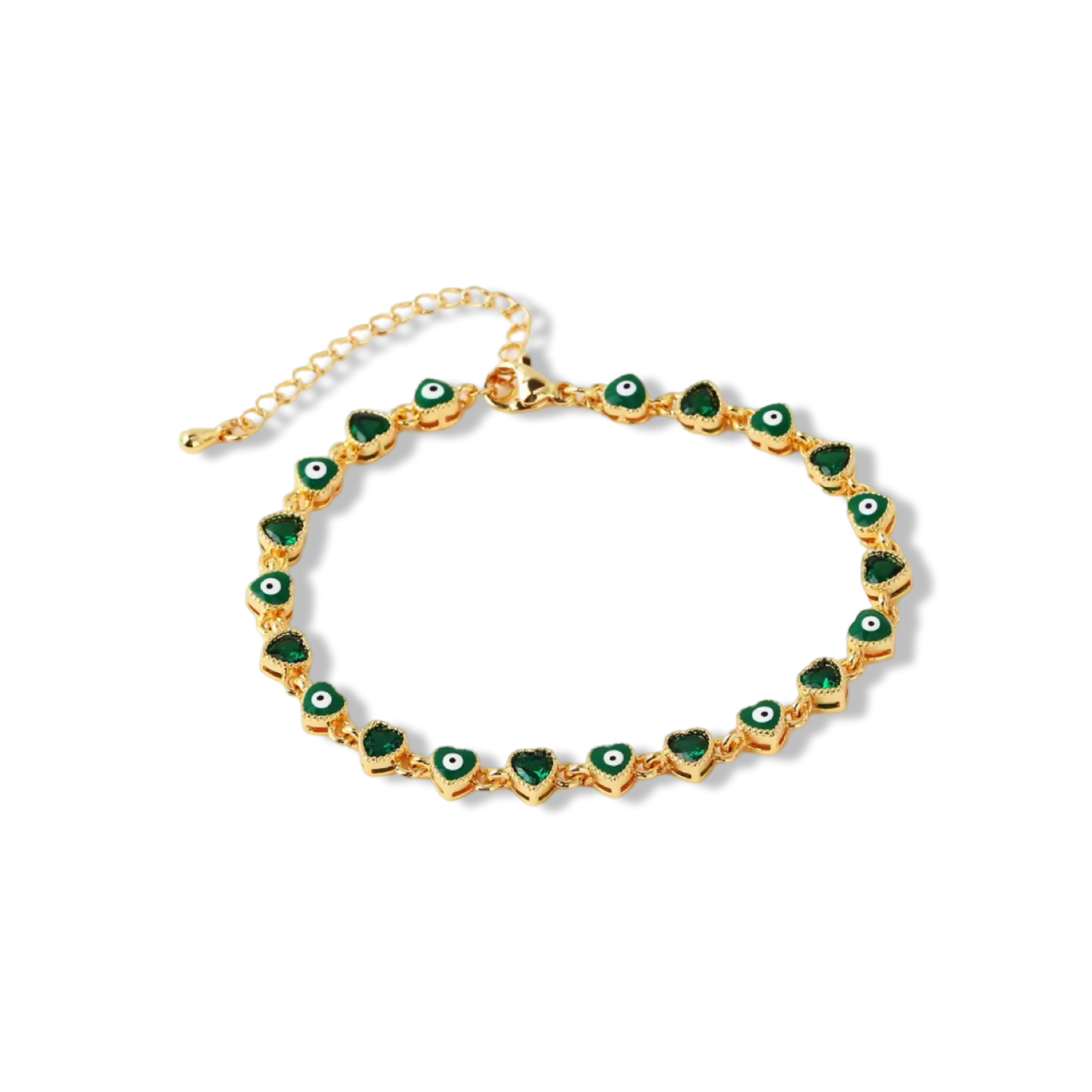 Evil eye shiny heart bracelet