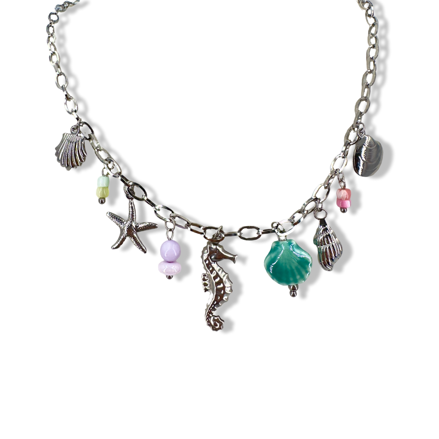Colourfull seahorse beads necklace