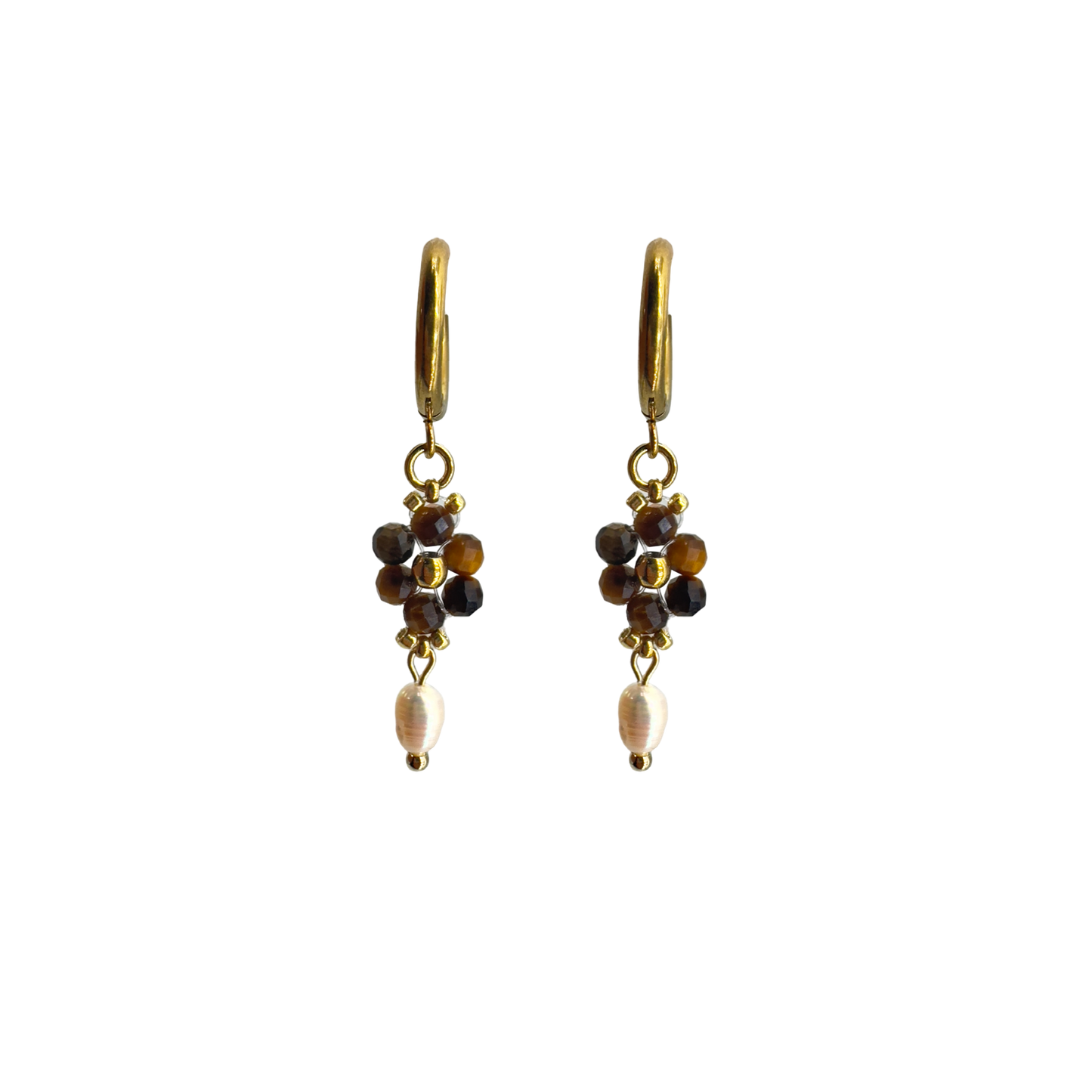 Tyger eye autumn flower earrings