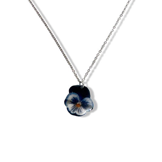 Acrylic pansy necklace