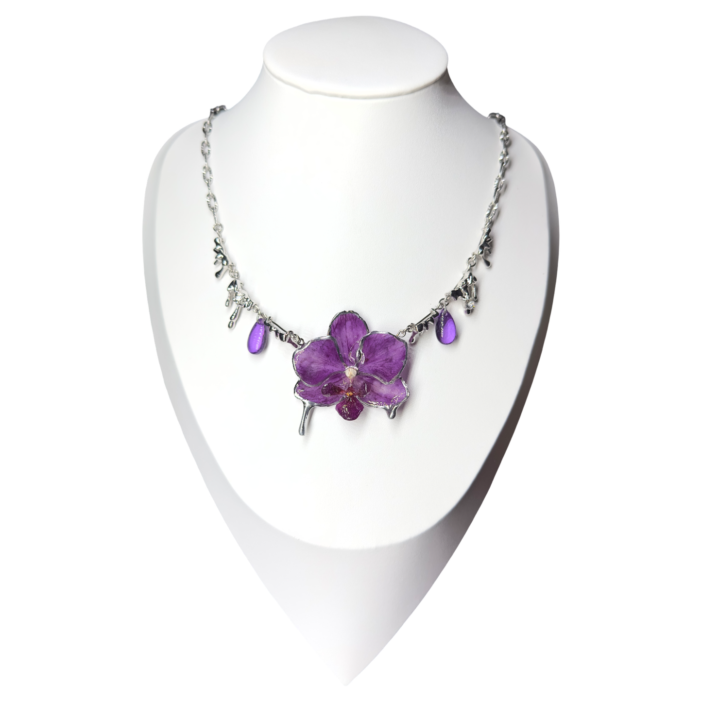 Mystic drops orchid necklace