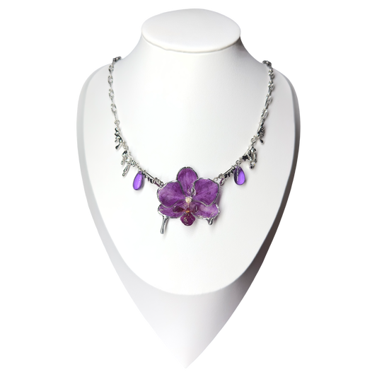 Mystic drops orchid necklace